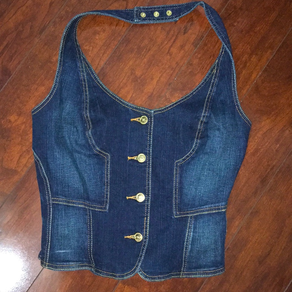 Fabulosity denim halter vest